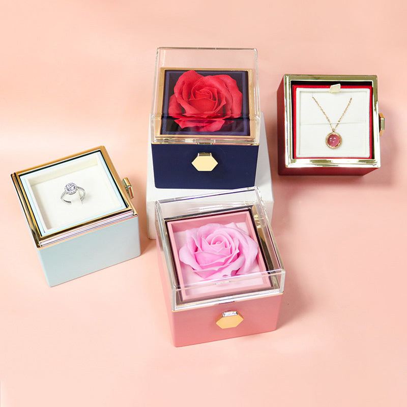 Rotating Soap Flower Rose Gift Box For Women