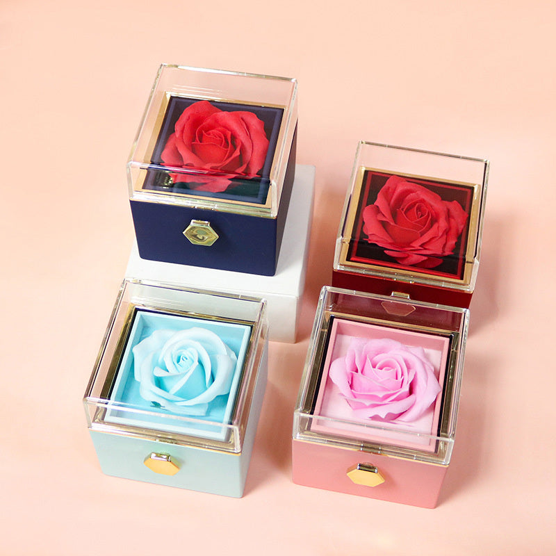 Rotating Soap Flower Rose Gift Box For Women