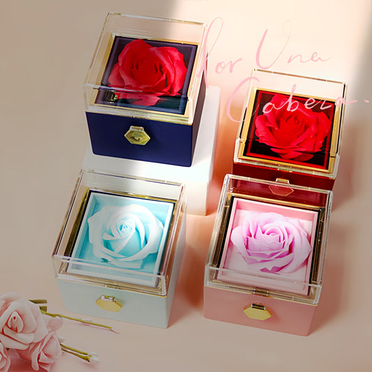 Rotating Soap Flower Rose Gift Box For Women
