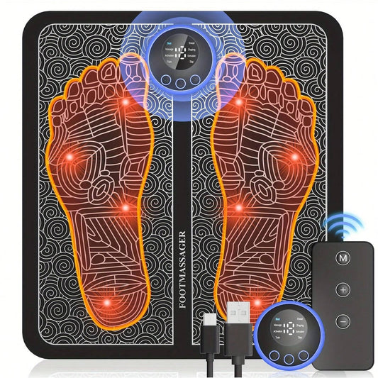 Neuropathy Foot Massager, Foot Pain Massage Pad, Muscle Relaxation, Portable Foot Massage Pad, Remote Control Foot Massager Stimulator