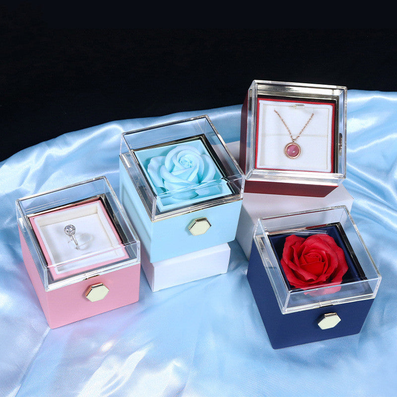 Rotating Soap Flower Rose Gift Box For Women