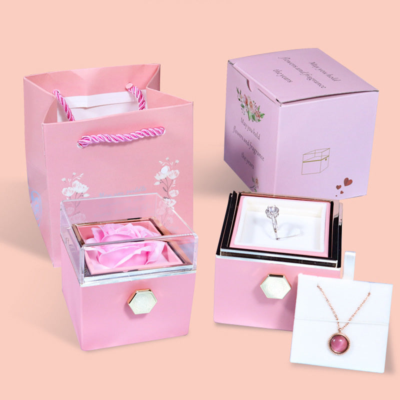 Rotating Soap Flower Rose Gift Box For Women
