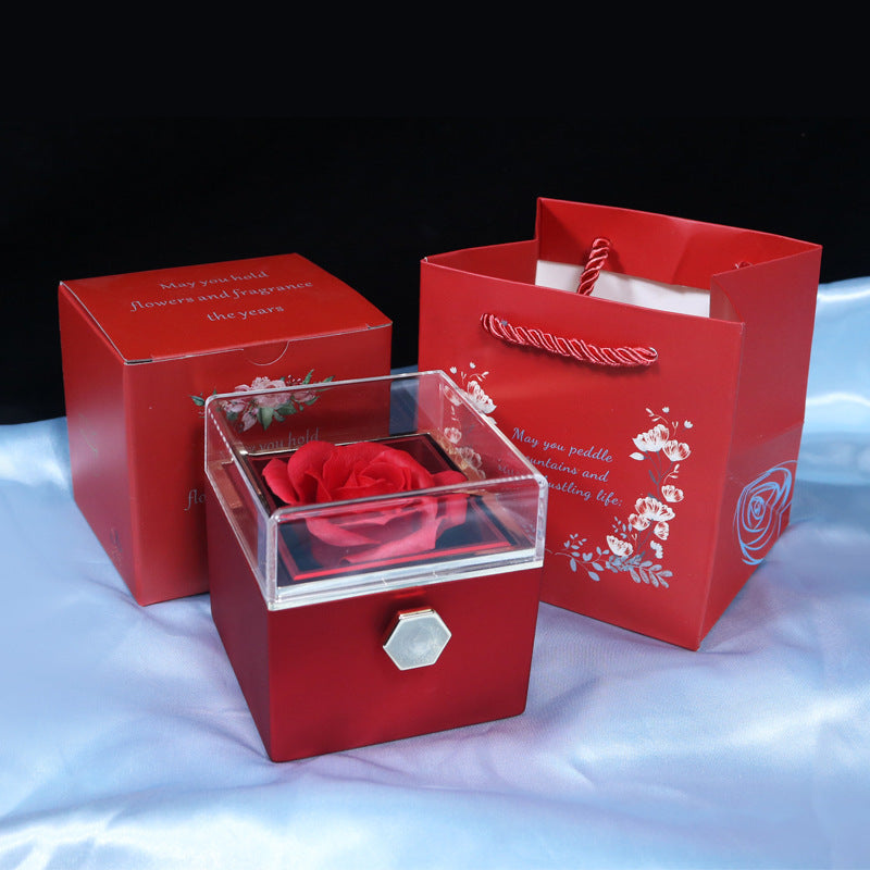 Rotating Soap Flower Rose Gift Box For Women