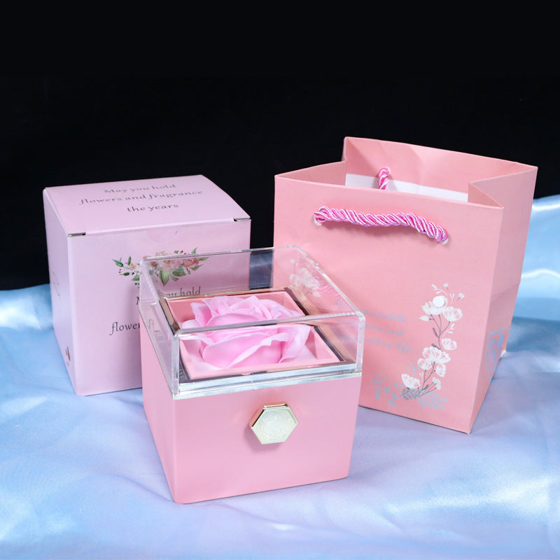 Rotating Soap Flower Rose Gift Box For Women